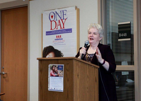 Commissioner Reinhardt speaking at National Adoption Day 2016