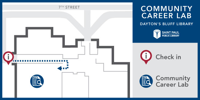 Daytons Bluff Library floorplan logo