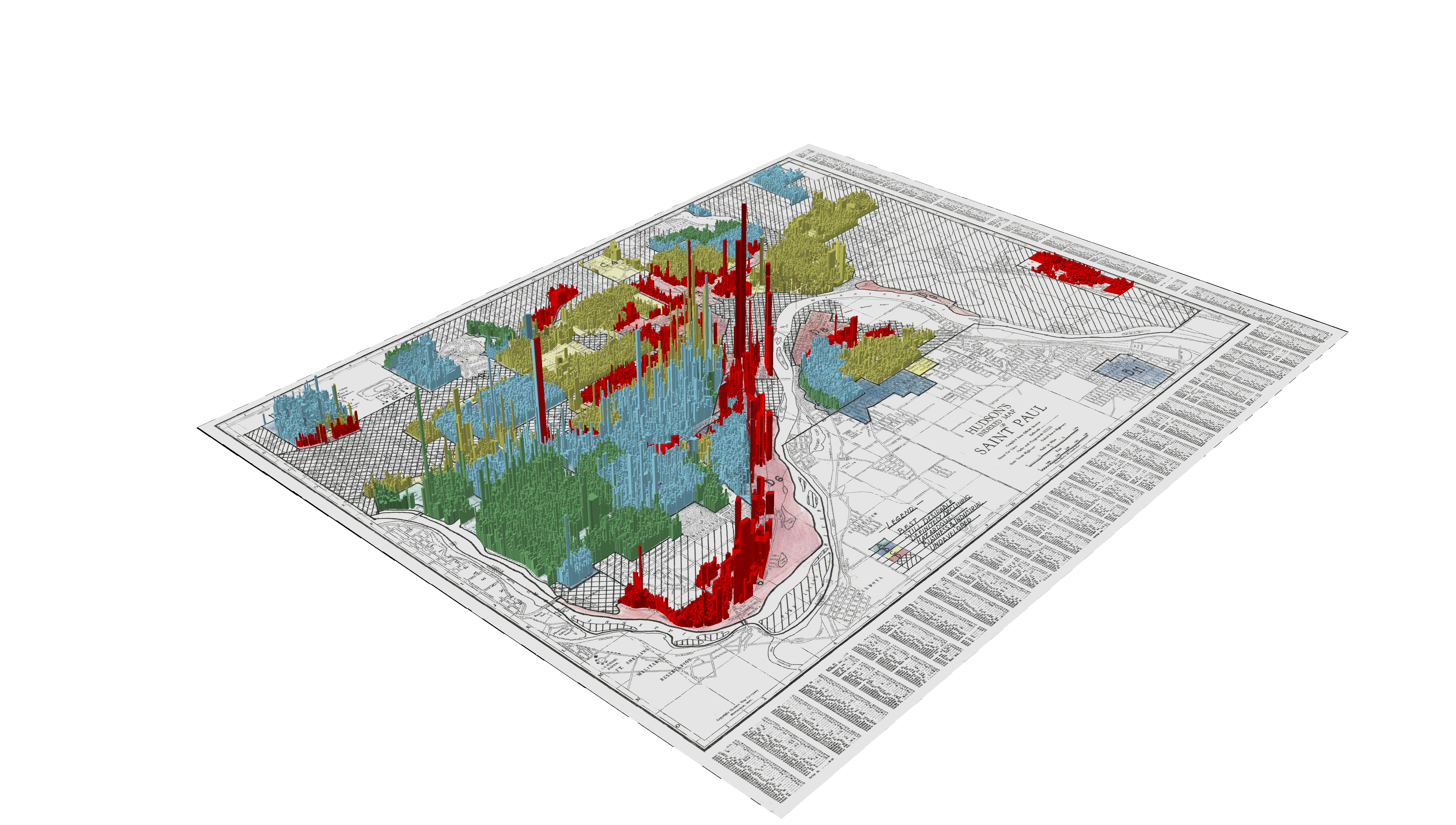 Ramsey County map of redlining and current property values