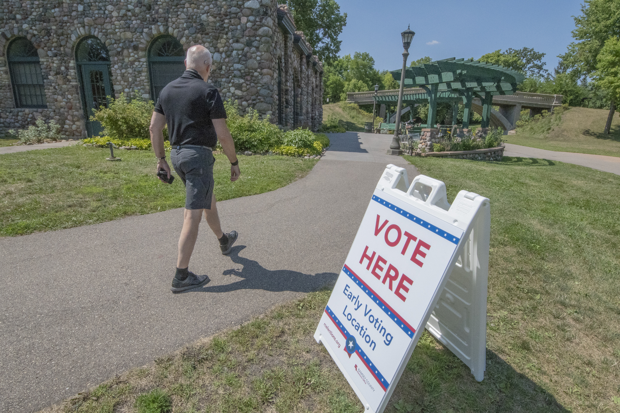 Resident walking into primary location