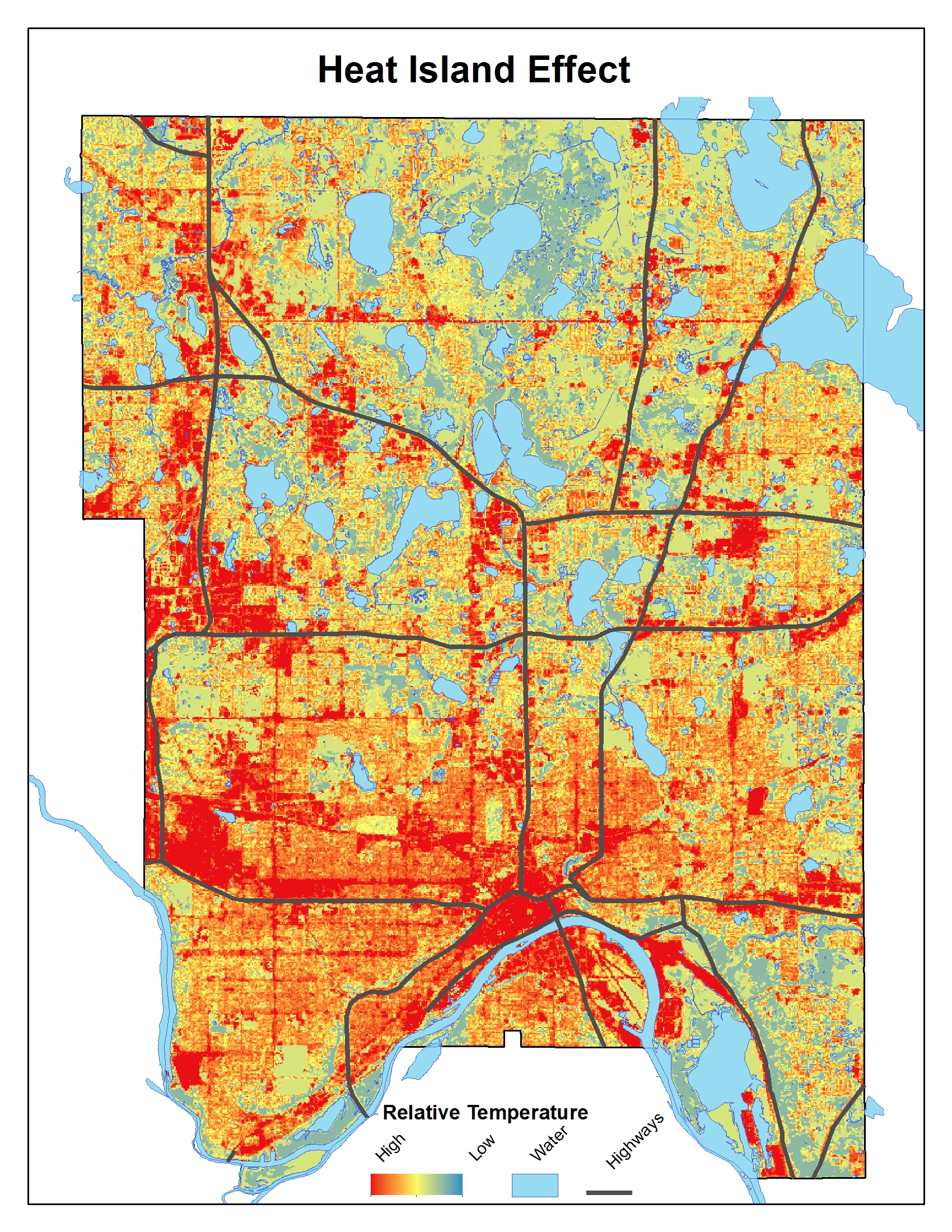 Heat island map