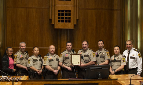 Commissioner Carter, Ramsey County Deputies and Sheriff Bob Fletcher