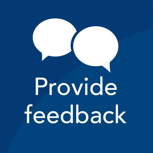 Provide feedback Icon in blue box