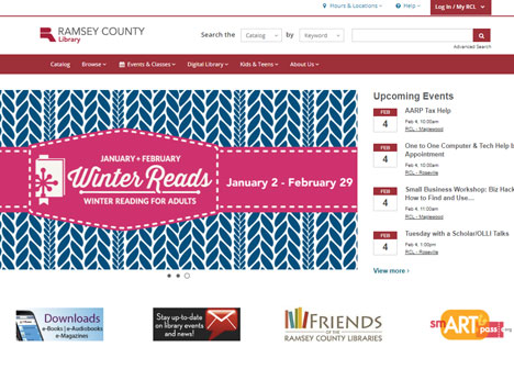 Screenshot of Ramsey County Library website