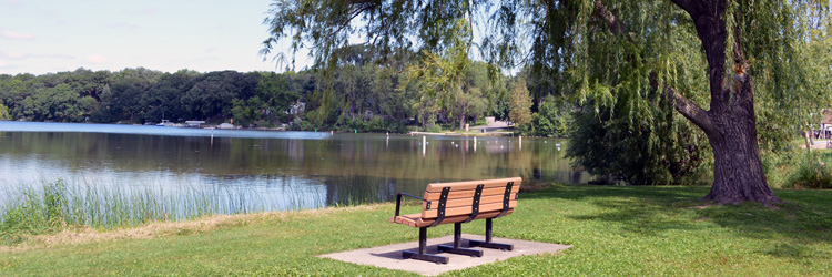 Be Active! Be Green! Bench at Lake McCarrons County Park