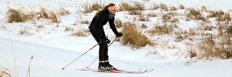 Cross-country skier at Battle Creek Regional Park