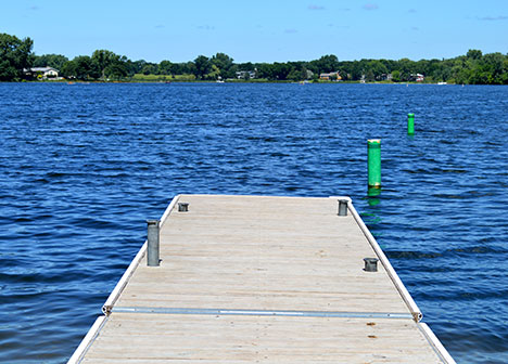 Boat launch dock at a lake