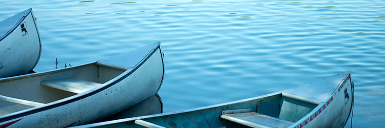 Three canoes at a Ramsey County lake