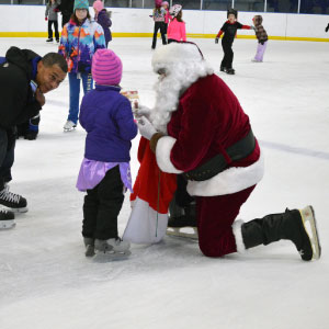 Child talking to santa