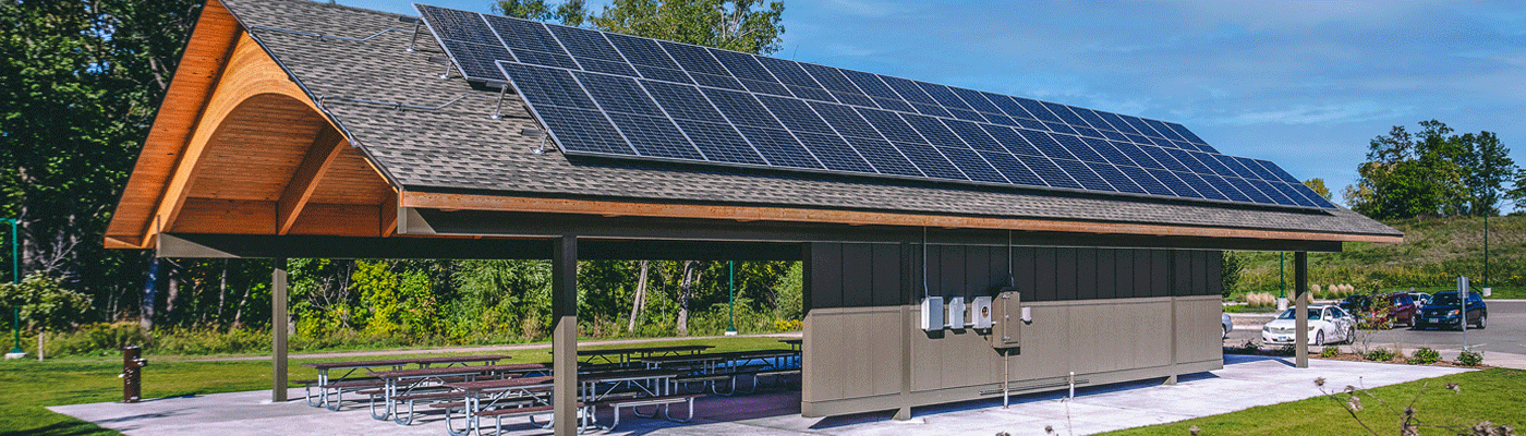 Solar panels at Lions Park shelter