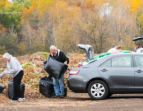 residents using compost yard