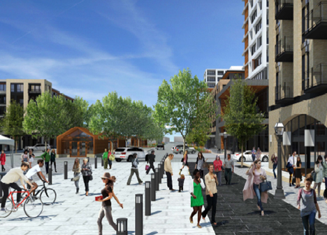 Rendering of proposed Rice Creek Common's town center