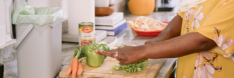 Woman chopping food