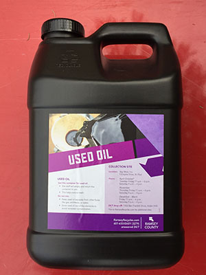 Free two-gallon oil jug Free two-gallon oil jug