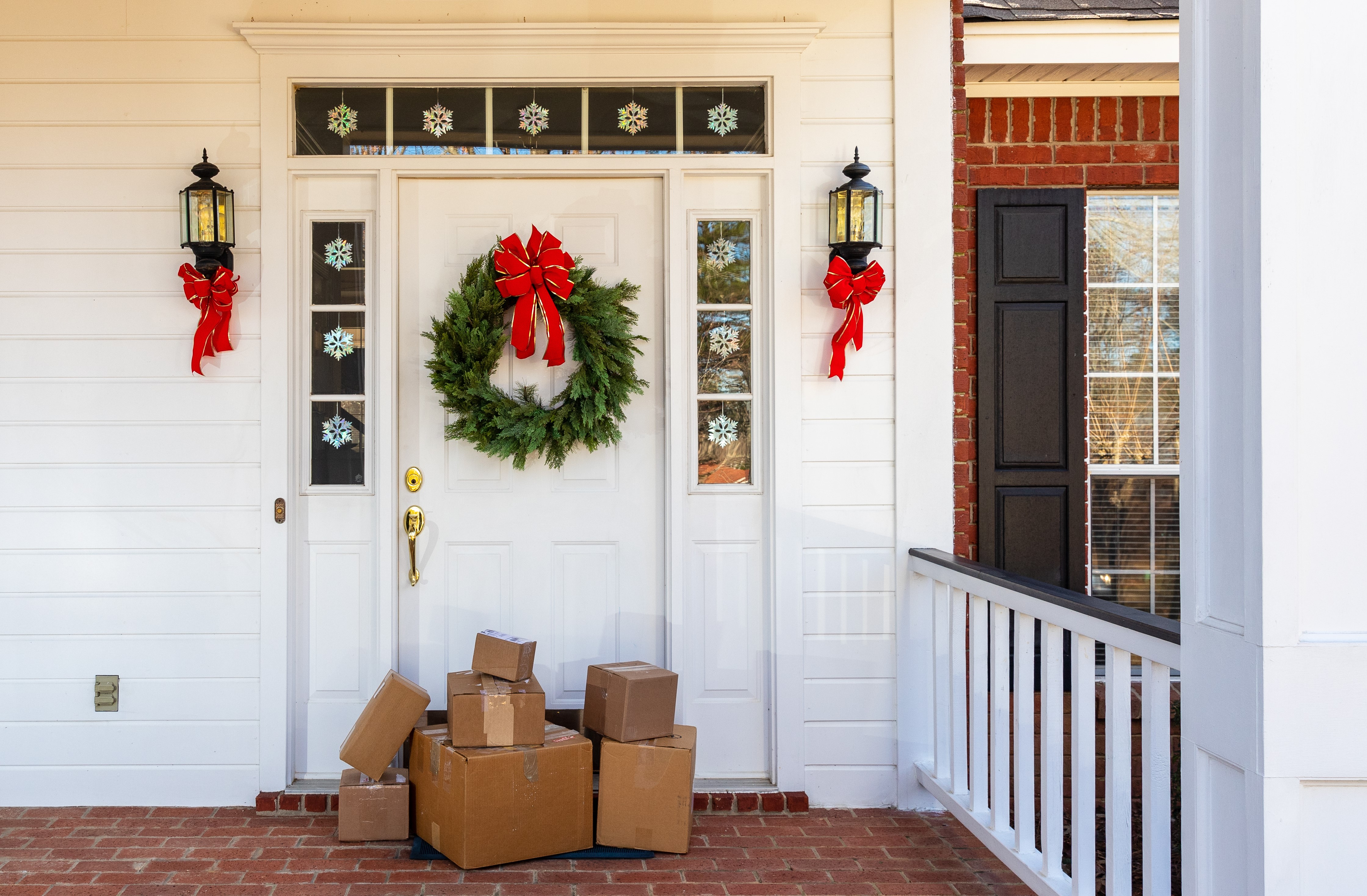 Delivery packages on a porch