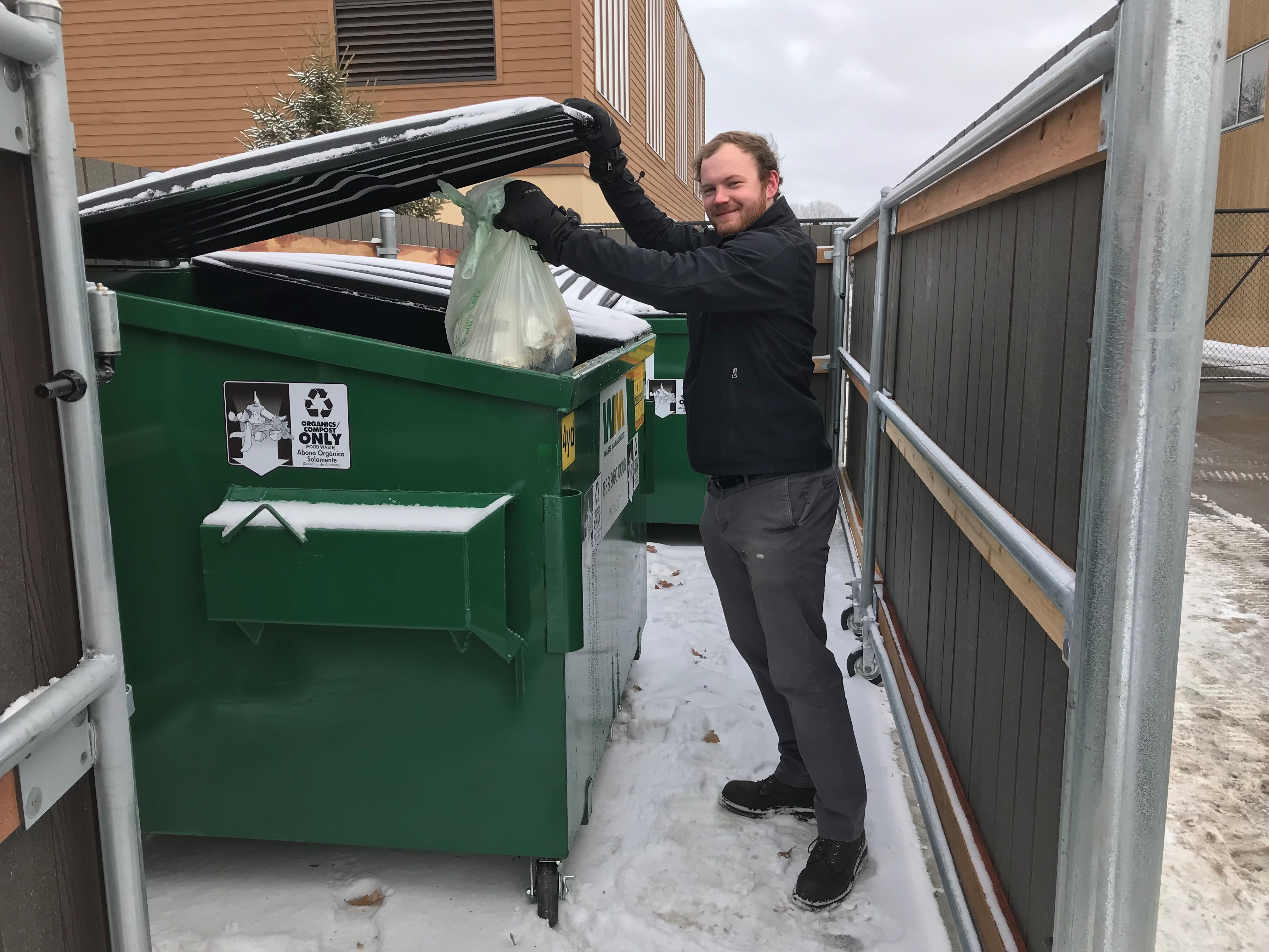 Food scraps being dropped off at a new site 