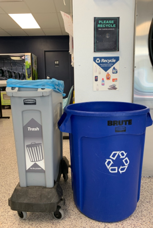 Indoor bins at Beautiful Laundrette