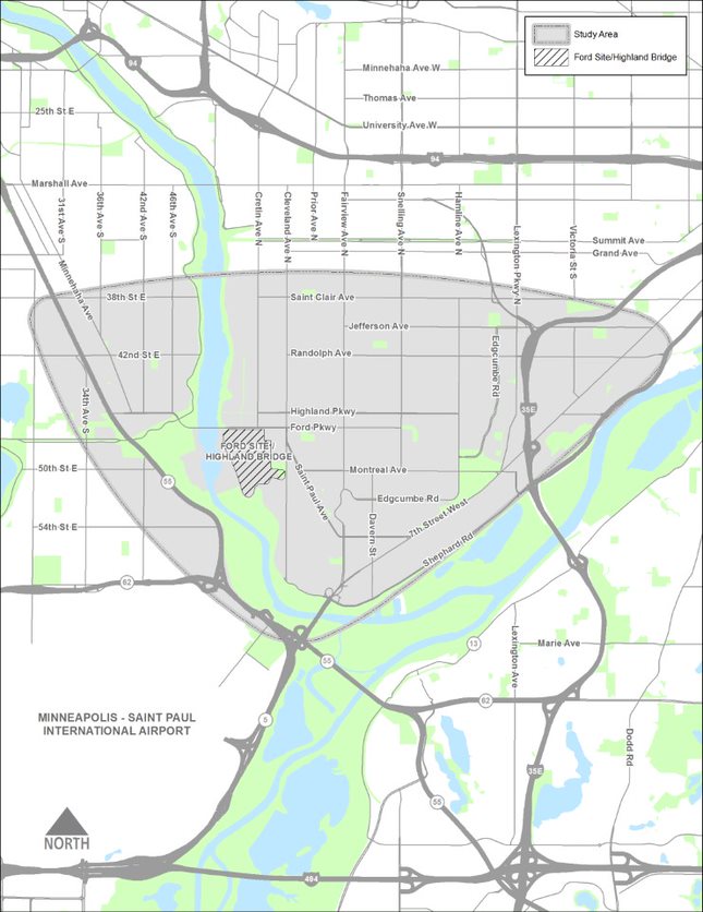 Blue Line-Riverview study area map