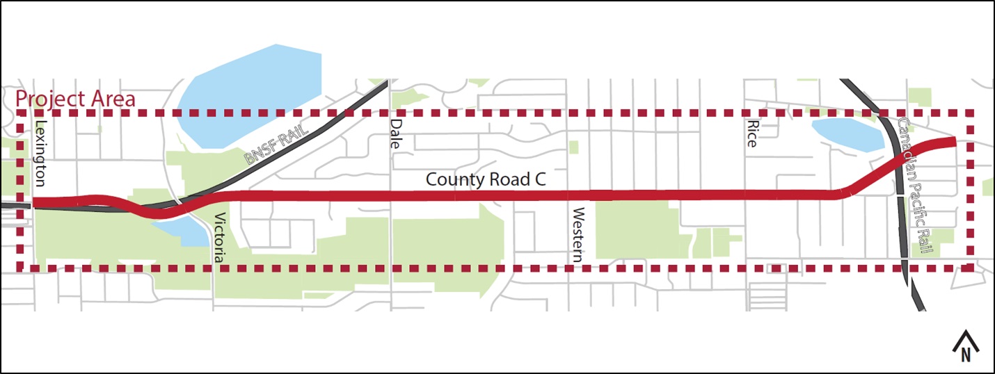 County Road C Project area map