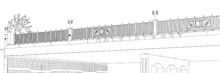 Artist sketch of the Dale Street bridge design.