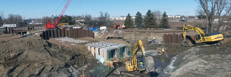 Culvert work at the Rice Creek Commons site