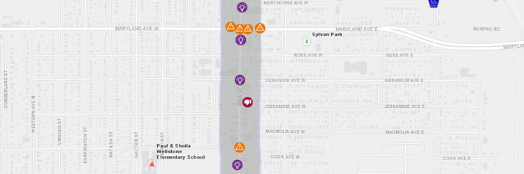 Screen capture of Rice Street comment map