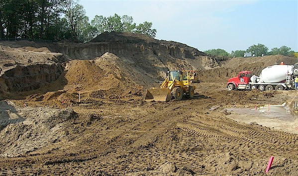 Exposed soils on a construction site