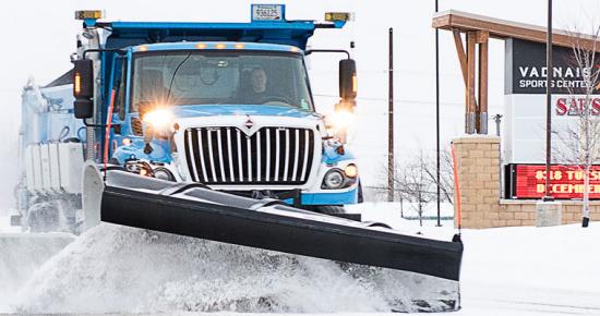 Ramsey County's fleet of 29 snow plows clear and de-ice suburban county roads. 
