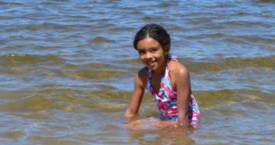 Girl at swimming beach