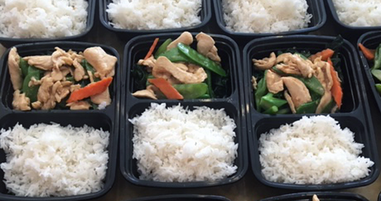Trays of home delivered meals Trays of home delivered meals