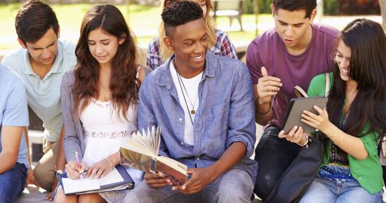 Group of youths visiting