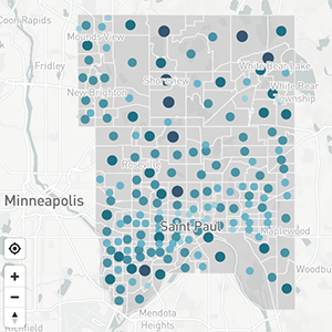 Map of ballots cast my precinct in the 2020 general election